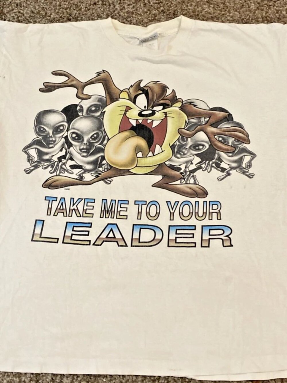 VTG 1996 Looney Tunes Taz + Aliens ET 'Take Me To Your Leader' Adult XL EUC RARE